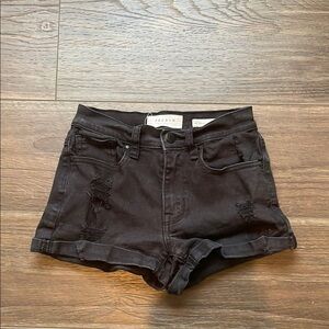 PacSun Black Jean Shorts with Rolled Hems